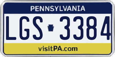 PA license plate LGS3384
