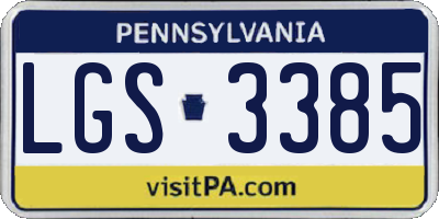 PA license plate LGS3385