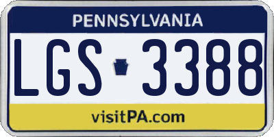 PA license plate LGS3388