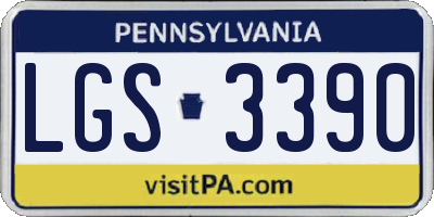 PA license plate LGS3390