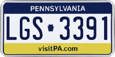 PA license plate LGS3391