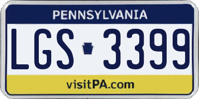 PA license plate LGS3399