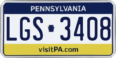 PA license plate LGS3408