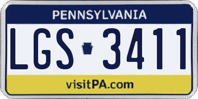 PA license plate LGS3411