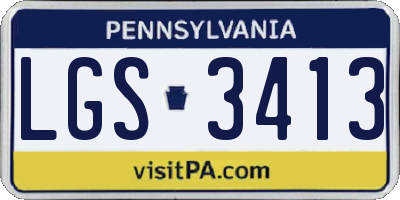 PA license plate LGS3413