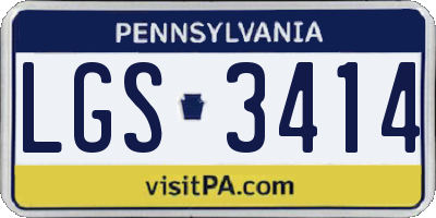 PA license plate LGS3414