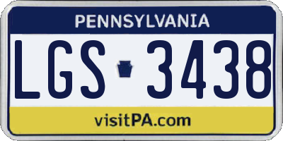 PA license plate LGS3438