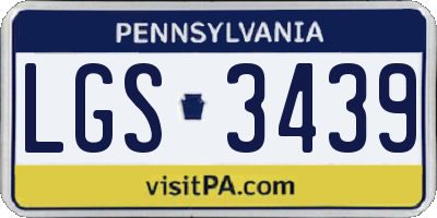 PA license plate LGS3439