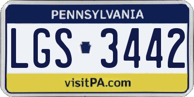 PA license plate LGS3442