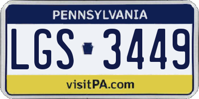 PA license plate LGS3449