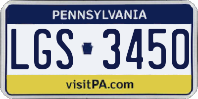 PA license plate LGS3450