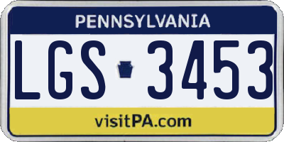PA license plate LGS3453