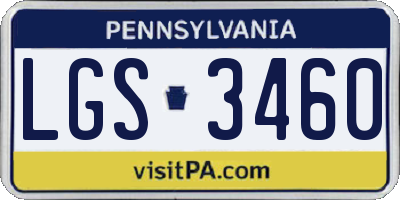 PA license plate LGS3460