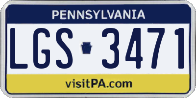 PA license plate LGS3471