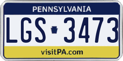 PA license plate LGS3473