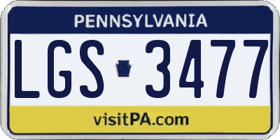 PA license plate LGS3477