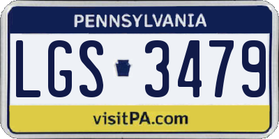 PA license plate LGS3479