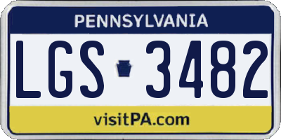 PA license plate LGS3482