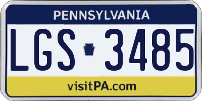 PA license plate LGS3485