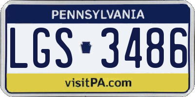 PA license plate LGS3486