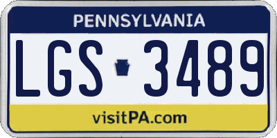 PA license plate LGS3489