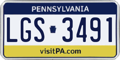 PA license plate LGS3491