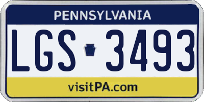 PA license plate LGS3493