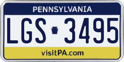 PA license plate LGS3495