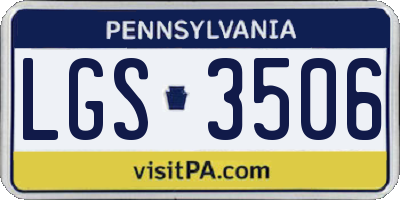 PA license plate LGS3506