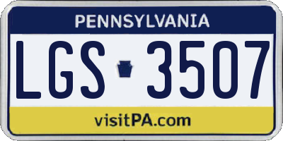 PA license plate LGS3507