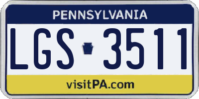 PA license plate LGS3511
