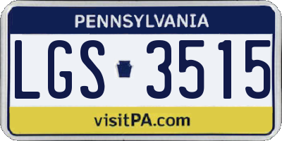PA license plate LGS3515