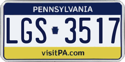 PA license plate LGS3517