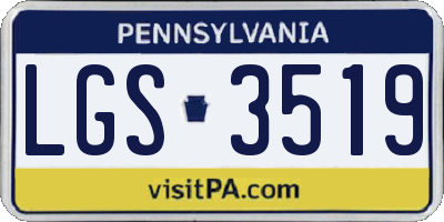 PA license plate LGS3519