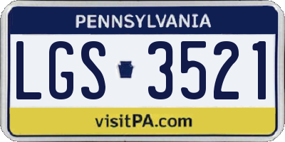 PA license plate LGS3521