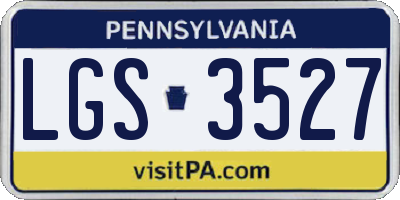 PA license plate LGS3527