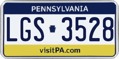 PA license plate LGS3528