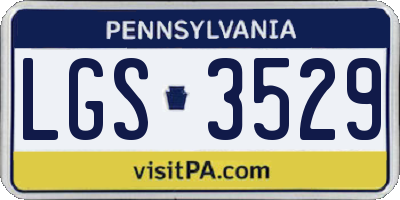 PA license plate LGS3529