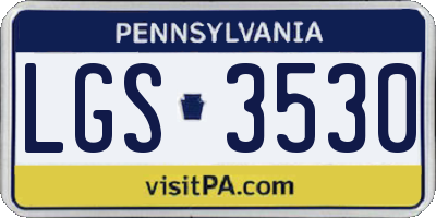 PA license plate LGS3530