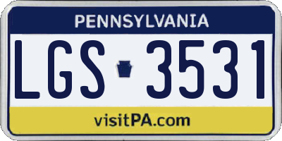 PA license plate LGS3531