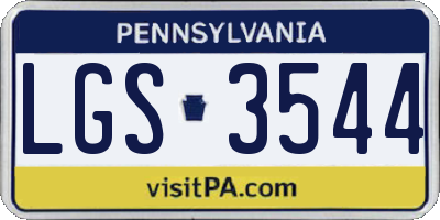 PA license plate LGS3544