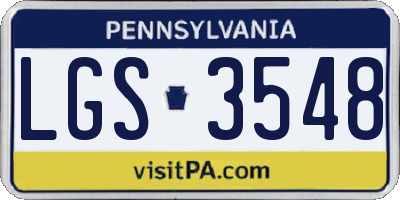 PA license plate LGS3548