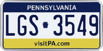PA license plate LGS3549