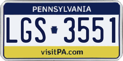PA license plate LGS3551