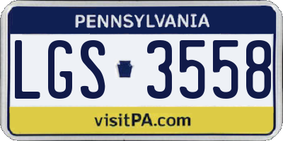 PA license plate LGS3558