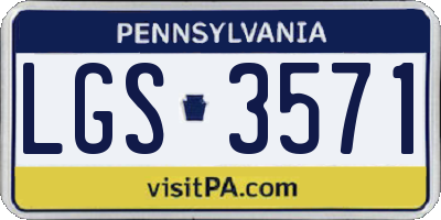 PA license plate LGS3571