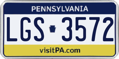 PA license plate LGS3572