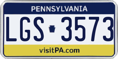 PA license plate LGS3573