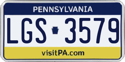 PA license plate LGS3579