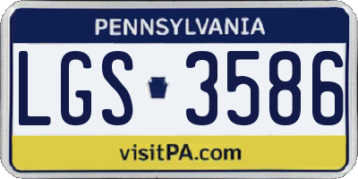 PA license plate LGS3586